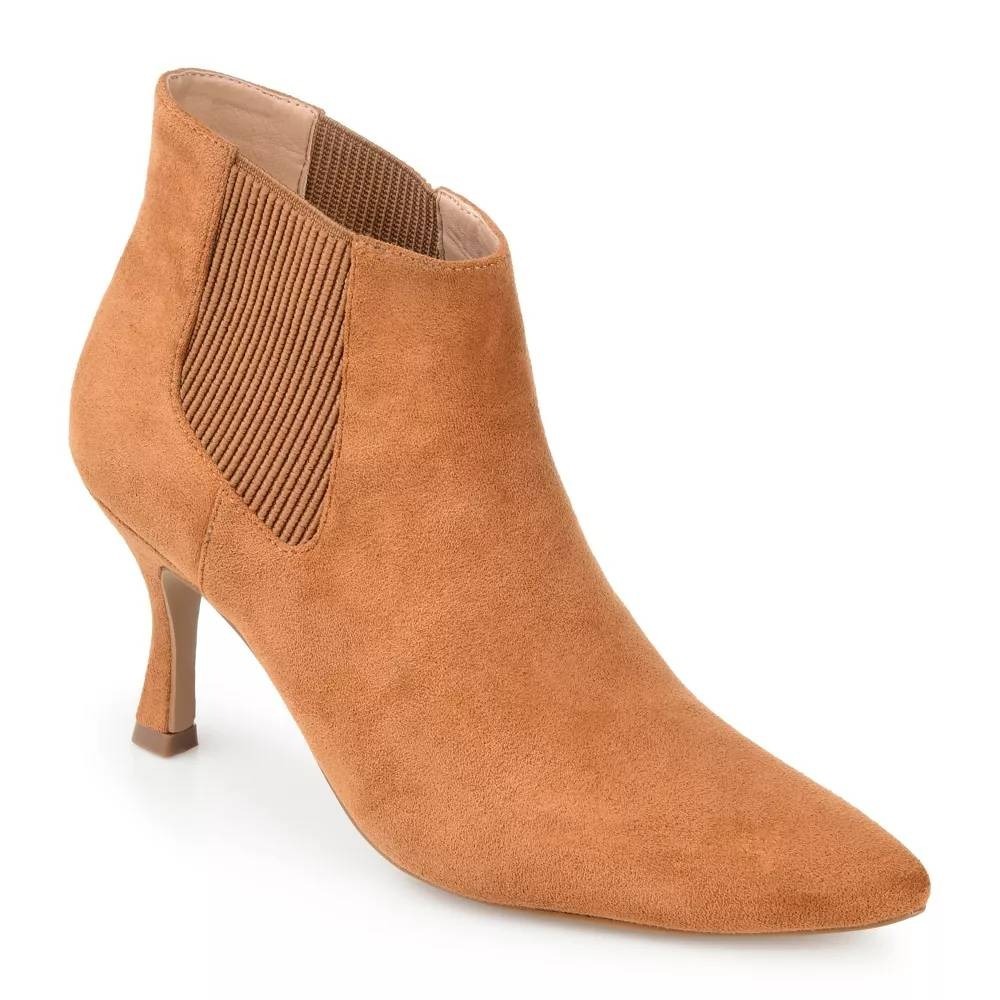 Women's Elitta Stiletto Booties by Journee Collection Cognac Size 12W NWT